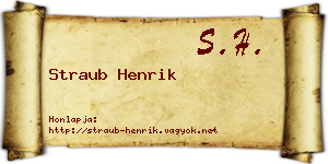 Straub Henrik névjegykártya
